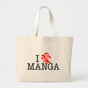 I Love Manga Large Tote Bag