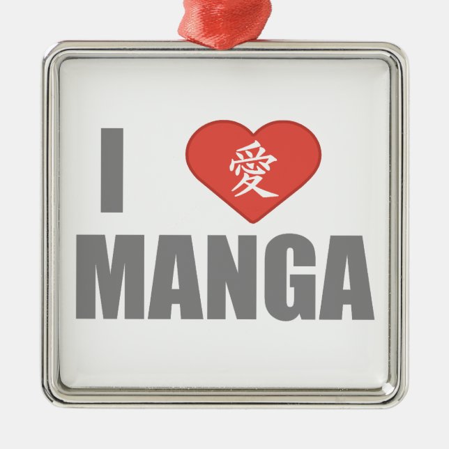 I Love Manga Metal Tree Decoration (Front)