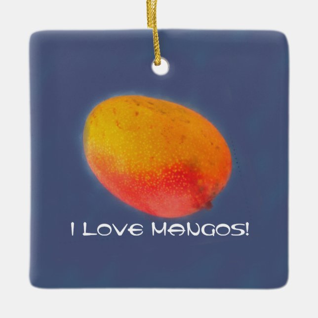 I Love Mangoes Ceramic Tree Decoration (Front)