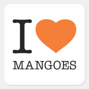 I LOVE MANGOES SQUARE STICKER