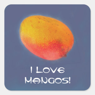 I Love Mangoes Square Sticker