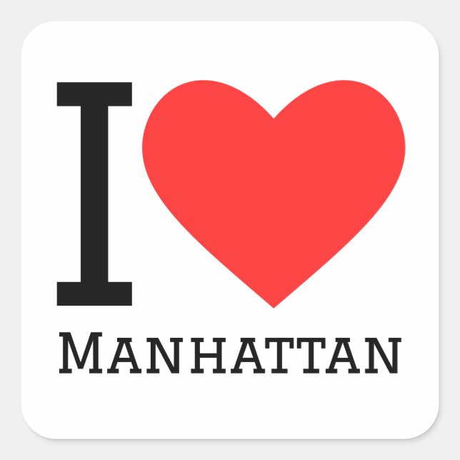 I love manhattan  square sticker (Front)