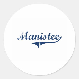 I Love Manistee Michigan Classic Round Sticker