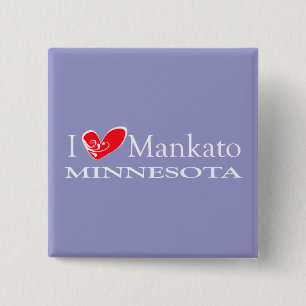 I Love Mankato Minnesota 15 Cm Square Badge