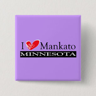 I Love Mankato Minnesota 15 Cm Square Badge