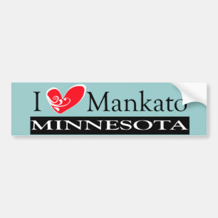 I Love Mankato Minnesota Bumper Sticker