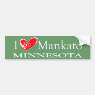 I Love Mankato Minnesota Bumper Sticker