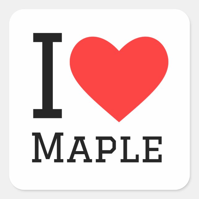 I love maple square sticker (Front)