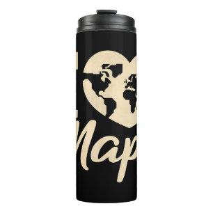 I Love Maps, Geography Thermal Tumbler