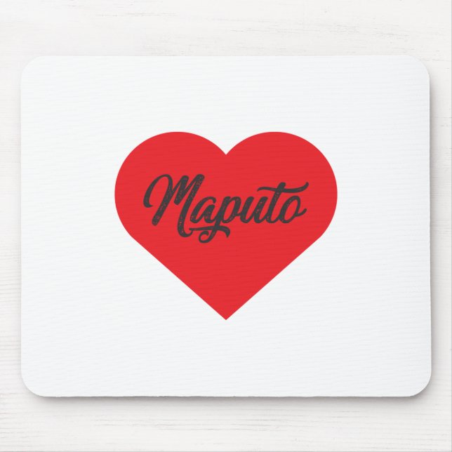 I Love Maputo - Mozambique Mouse Mat (Front)