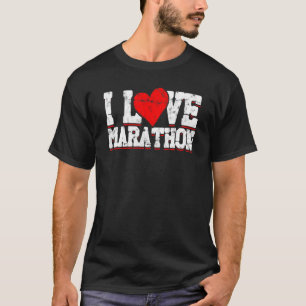 I Love Marathon Sport Fun Run T-Shirt