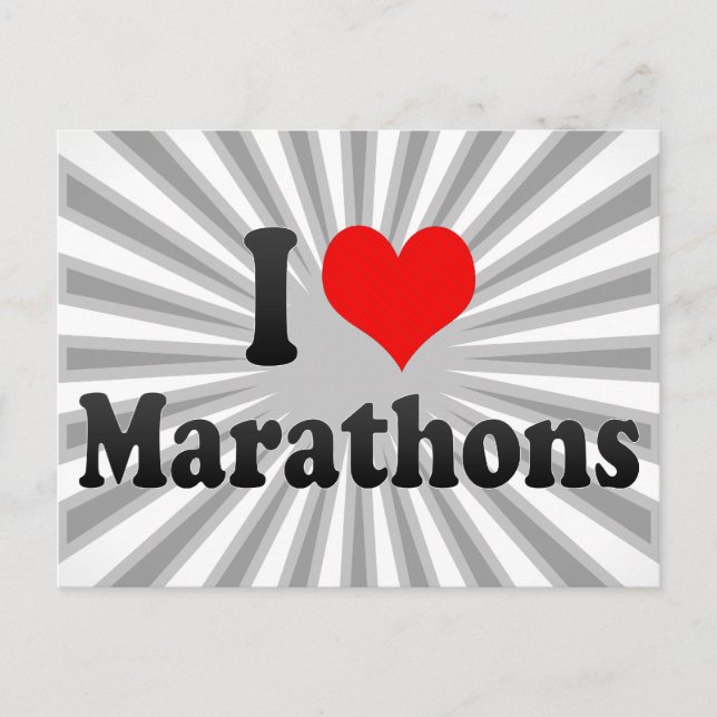I love Marathons Postcard (Front)