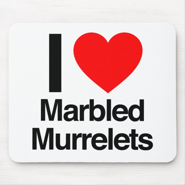 i love marbled murrelets mouse mat (Front)