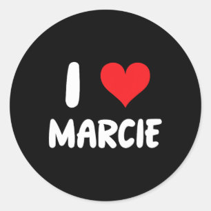 I Love Marcie - Heart - Name Classic Round Sticker