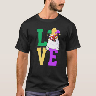 I Love Mardi Gras American Eskimo Dog Matching Fam T-Shirt