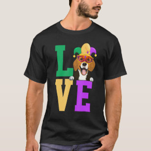 I Love Mardi Gras Beagle Dog Matching Family T-Shirt