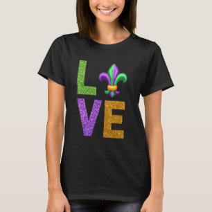 I Love Mardi Gras Carnival Fleur Cute De Lis Parad T-Shirt