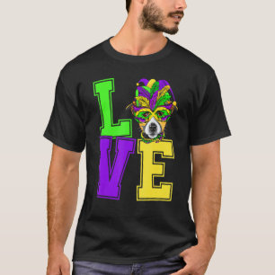 I Love Mardi Gras Costume Jack Russell Terrier Dog T-Shirt