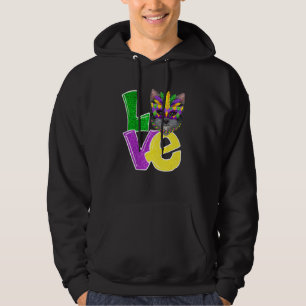 I Love Mardi Gras Costume Yorkshire Terrier Dog Pu Hoodie