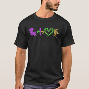I LOVE Mardi Gras Fleur De Lys Symbol Men Women T-Shirt