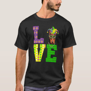 I Love Mardi Gras Funny Doberman Dog Men Women Kid T-Shirt