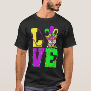 I Love Mardi Gras Jack Russell Terrier Dog Mask Co T-Shirt