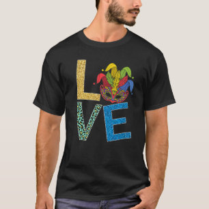 I Love Mardi Gras Mardi Gras 2022 Beads Mask Feat T-Shirt