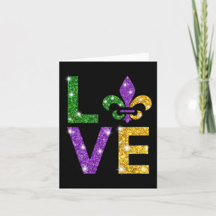 I Love Mardi Gras Mardi Gras Shirt For Girls Card