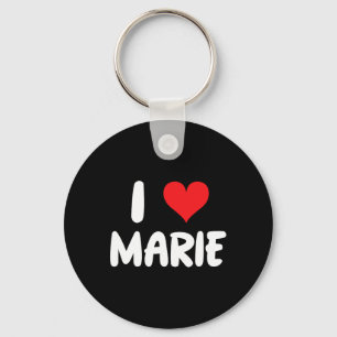 I Love Marie - Heart - Name Key Ring