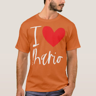 I Love Mario Name Personalised Boy Man BFF Friend  T-Shirt