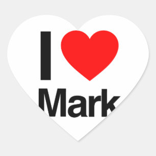 i love mark heart sticker