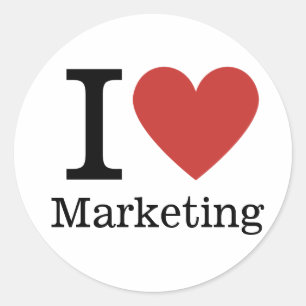 I ❤️ Love Marketing (for Employees) CUSTOMIZABLE Classic Round Sticker