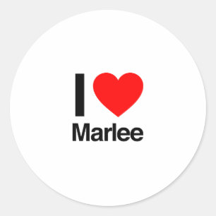 i love marlee classic round sticker
