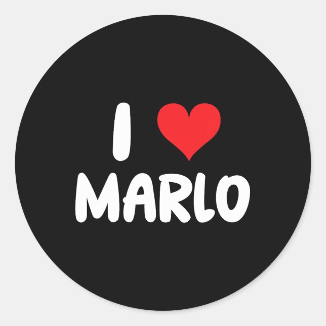 I Love Marlo - Heart - Name  Classic Round Sticker (Front)