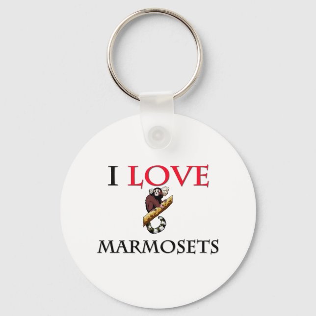 I Love Marmosets Key Ring (Front)
