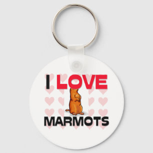 I Love Marmots Key Ring