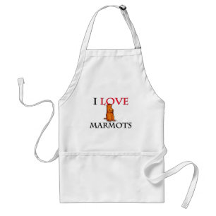 I Love Marmots Standard Apron