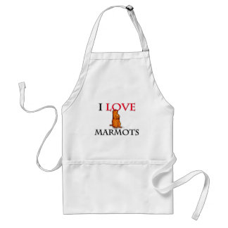 I Love Marmots Standard Apron