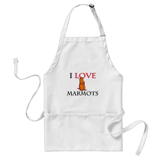 I Love Marmots Standard Apron (Front)