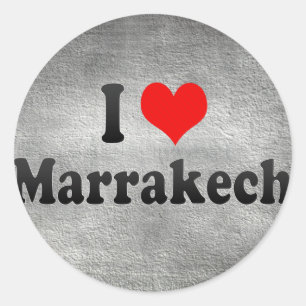 I Love Marrakech, Morocco Classic Round Sticker