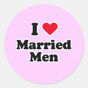 I love married men classic round sticker