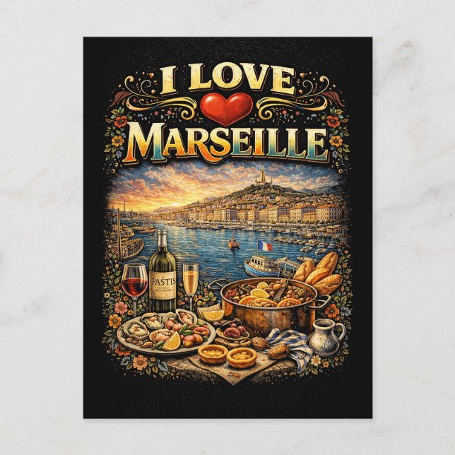 I love Marseille Postcard (Front)