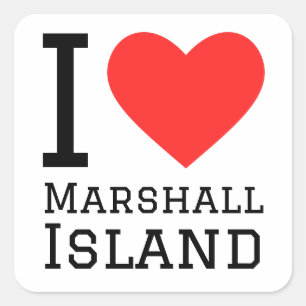 I love Marshall island  Square Sticker