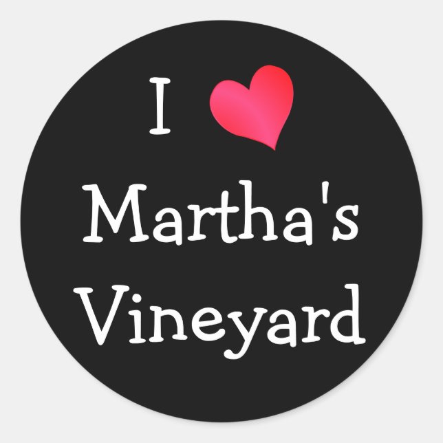 I Love Martha's Vineyard Classic Round Sticker (Front)