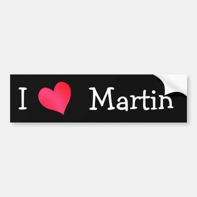 I Love Martin Bumper Sticker (Front)