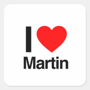 i love martin square sticker