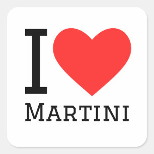 I love martini square sticker