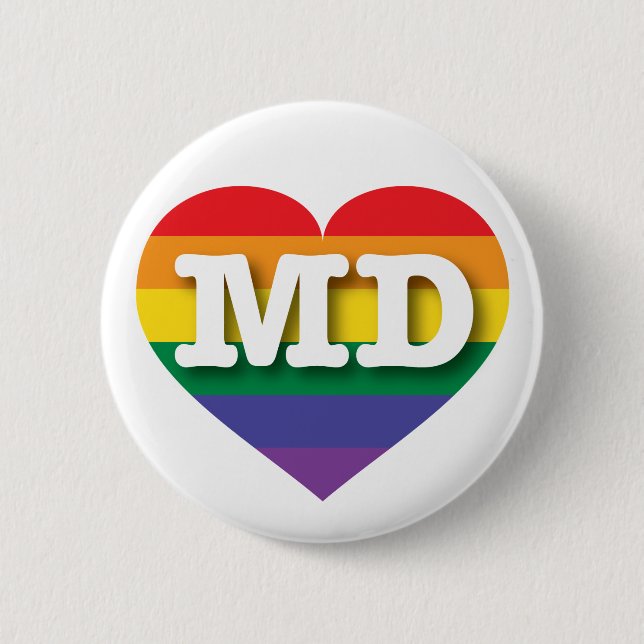 I Love Maryland Rainbow Heart 6 Cm Round Badge (Front)