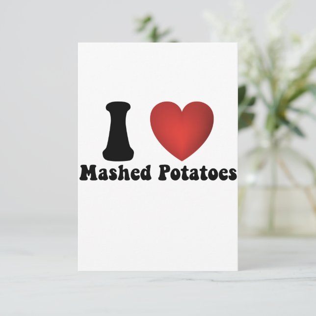 I Love Mashed Potatoes Thanksgiving Dinner Gift Card (Standing Front)