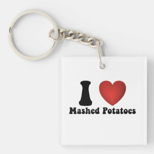 I Love Mashed Potatoes Thanksgiving Dinner Gift Key Ring